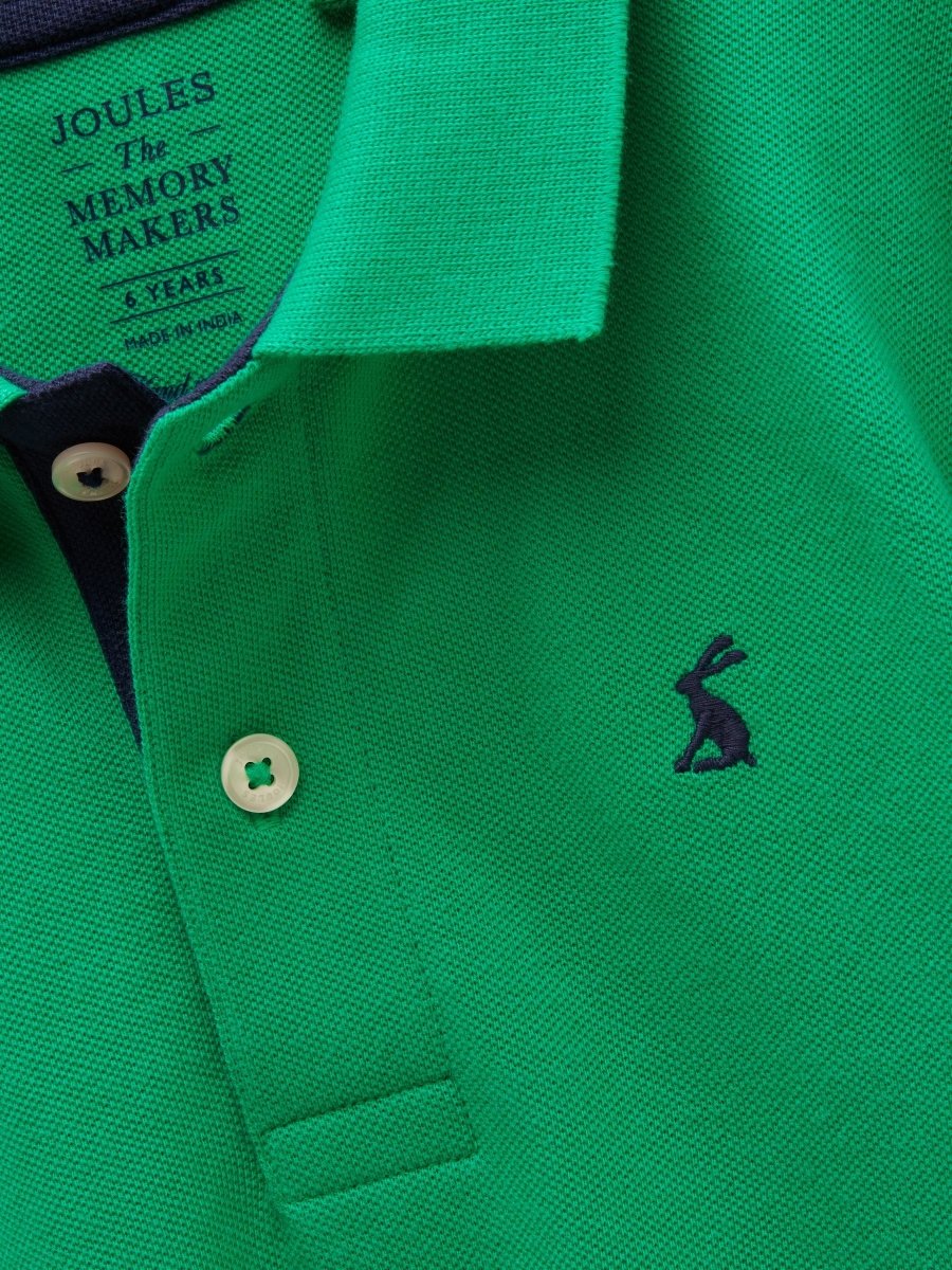 Boys' Woody Green Short Sleeve Cotton Polo Shirt - RUTHERFORD & Co