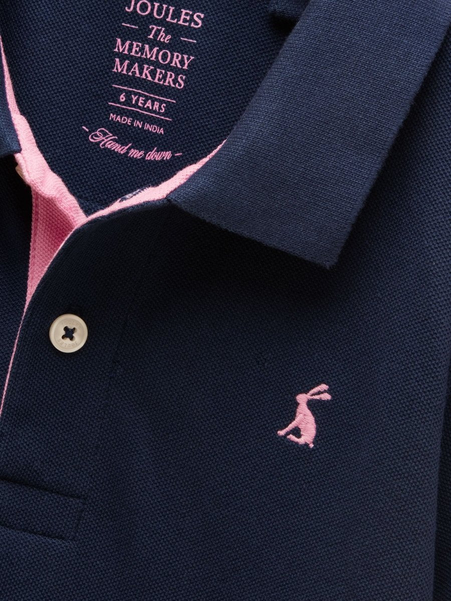 Boys' Woody Navy Blue Short Sleeve Cotton Polo Shirt - RUTHERFORD & Co