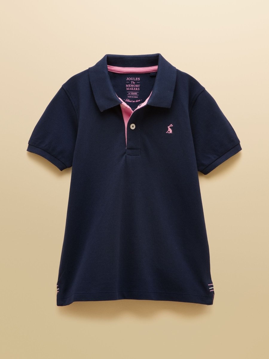 Boys' Woody Navy Blue Short Sleeve Cotton Polo Shirt - RUTHERFORD & Co