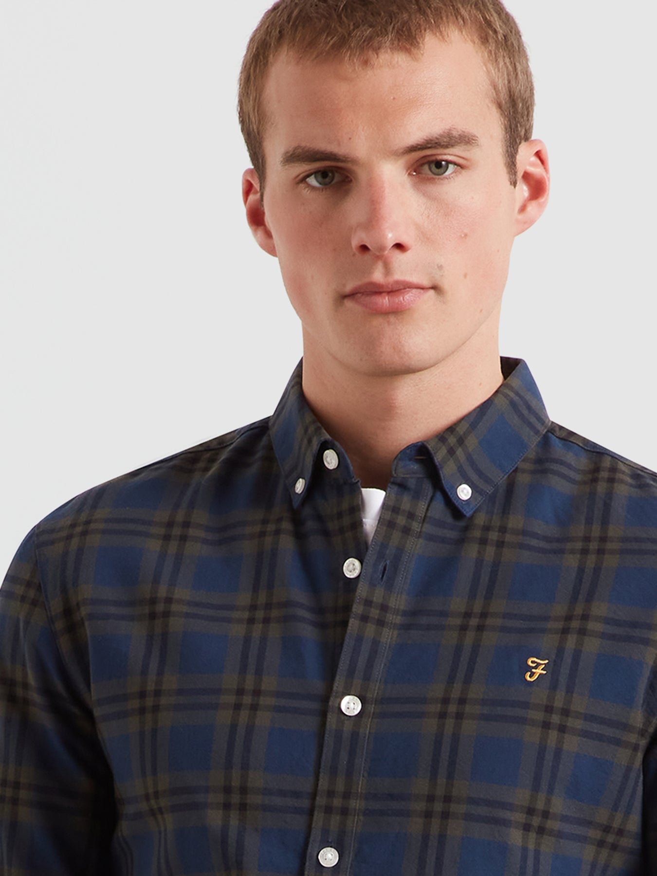 Brewer Check Oxford Shirt In Evergreen