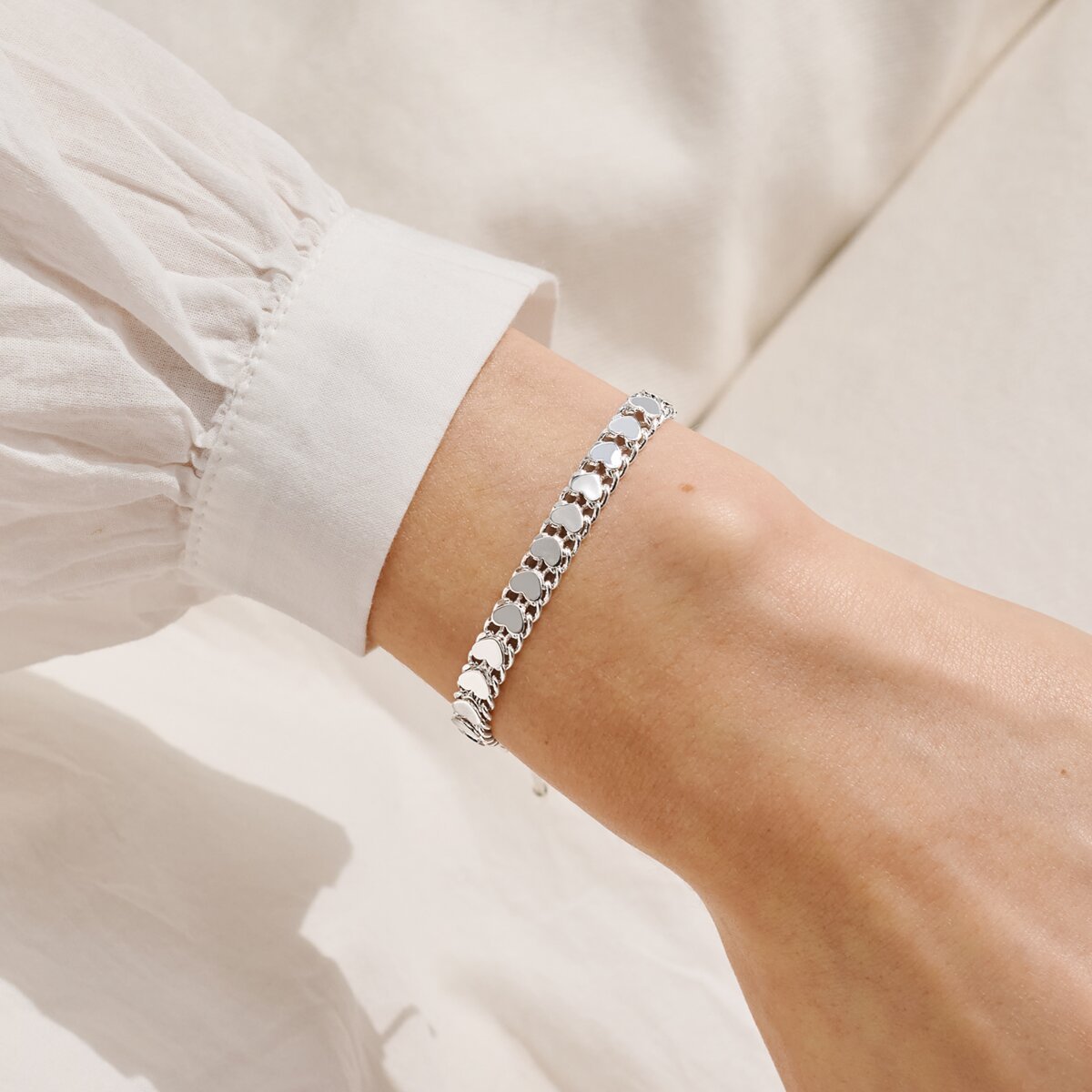 Bracelet Bar Heart Chain Bracelet In Silver Plating - RUTHERFORD & Co