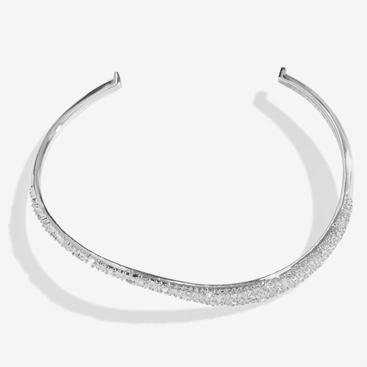 Bracelet Bar Plain And Pavé Bangle Set In Silver Plating - RUTHERFORD & Co