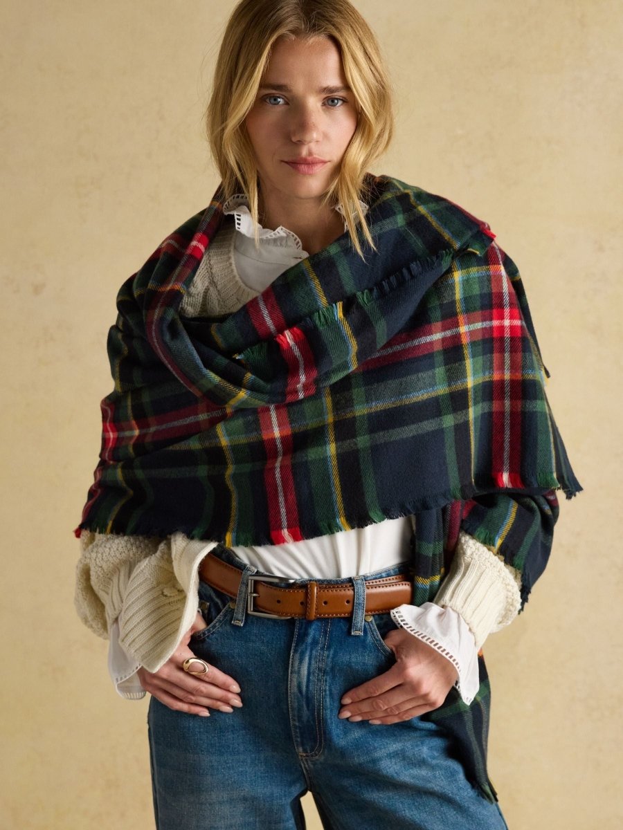 Bracewell Navy Scarf - RUTHERFORD & Co