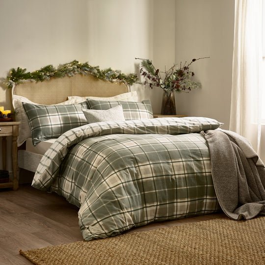 BRAEMAR CHECK SOFT BRUSHED COTTON DUVET SET - RUTHERFORD & Co