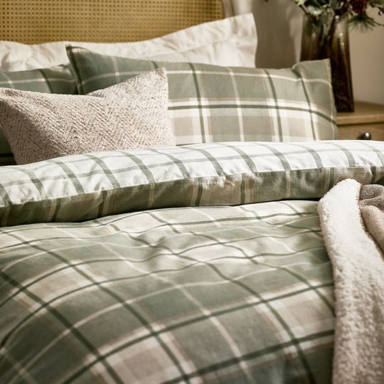 BRAEMAR CHECK SOFT BRUSHED COTTON DUVET SET - RUTHERFORD & Co