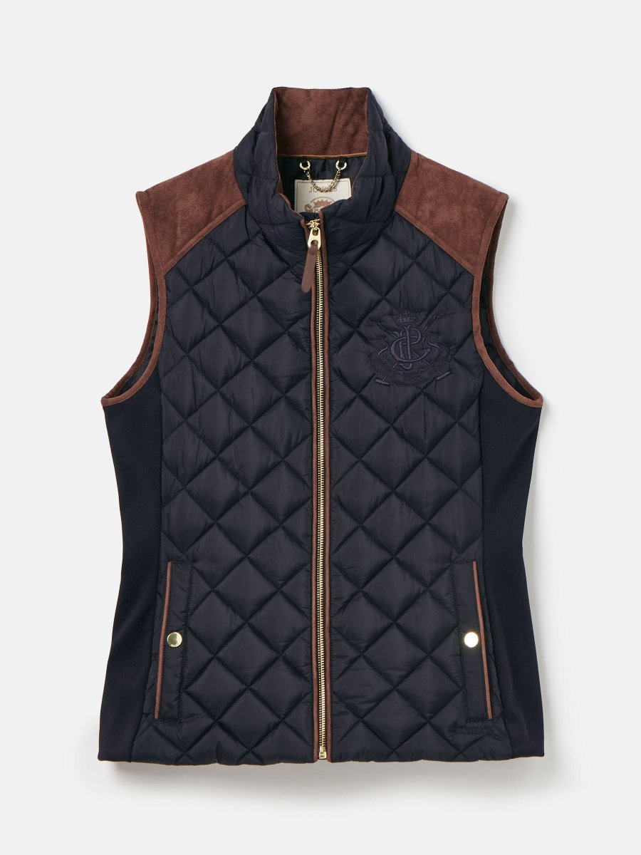 Braemar Luxe Navy Showerproof Diamond Quilted Gilet - RUTHERFORD & Co