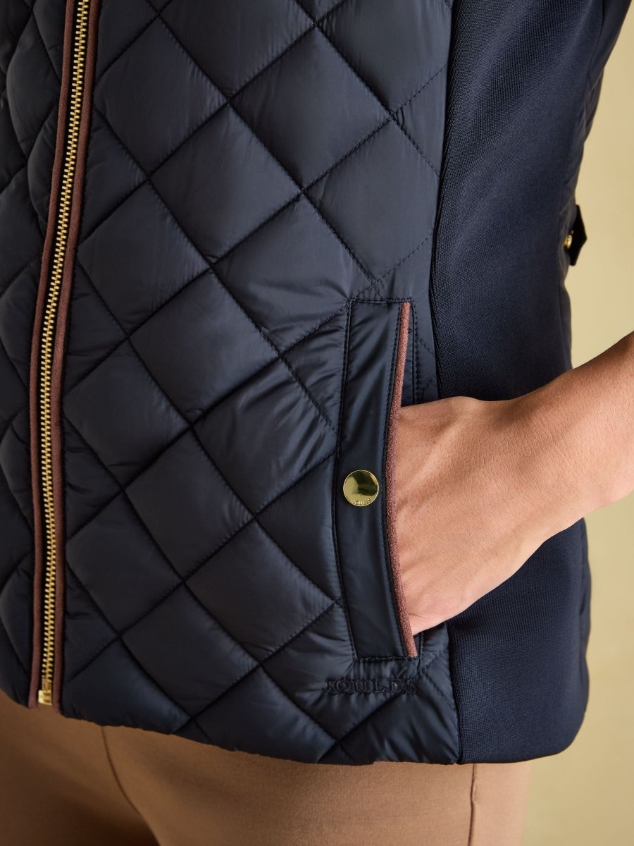 Braemar Luxe Navy Showerproof Diamond Quilted Gilet - RUTHERFORD & Co