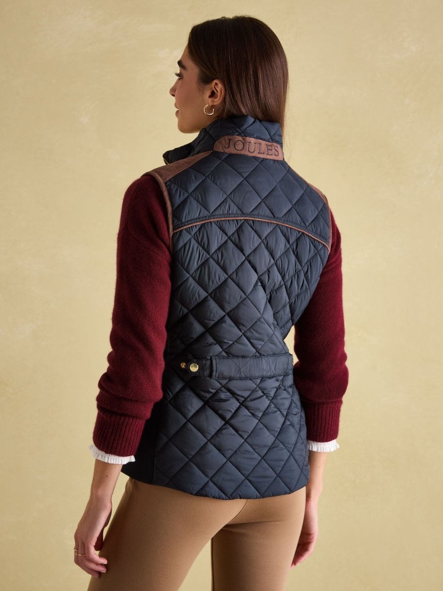Braemar Luxe Navy Showerproof Diamond Quilted Gilet - RUTHERFORD & Co