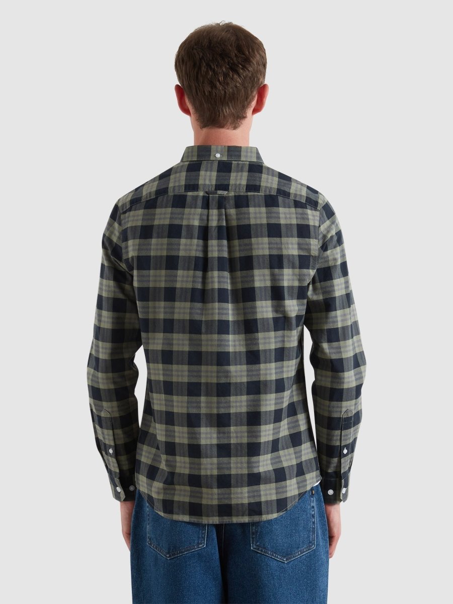 Brewer Check Oxford Shirt In Tarragon Green - RUTHERFORD & Co