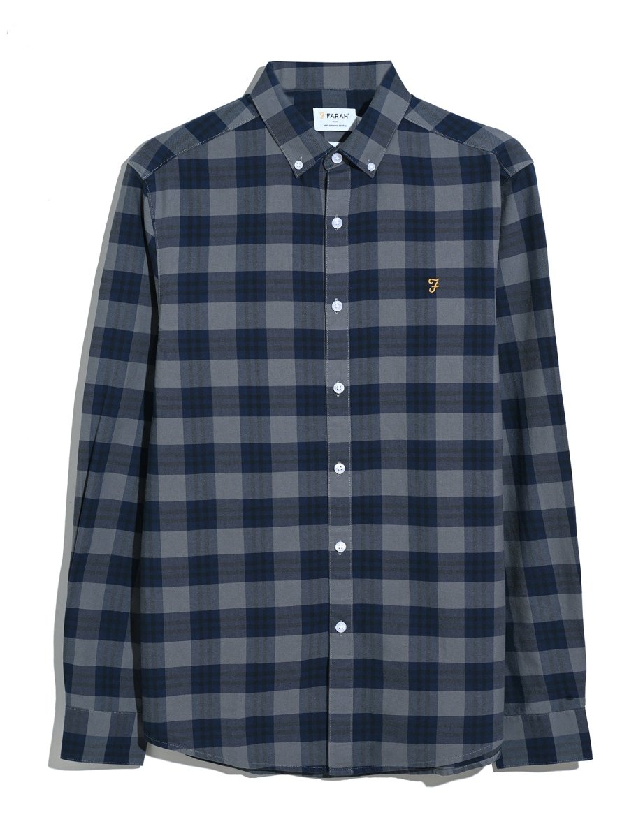 Brewer Check Oxford Shirt In Yale - RUTHERFORD & Co