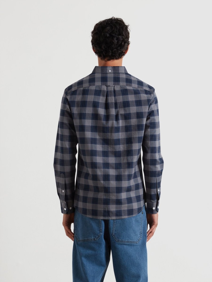 Brewer Check Oxford Shirt In Yale - RUTHERFORD & Co