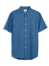 Brewer Short Sleeve Oxford Shirt In Cold Metal - RUTHERFORD & Co
