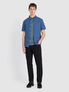 Brewer Short Sleeve Oxford Shirt In Cold Metal - RUTHERFORD & Co
