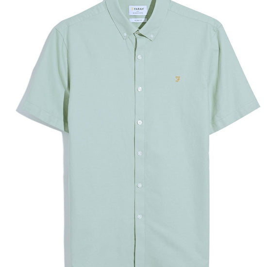 Brewer Short Sleeve Oxford Shirt In Grove Green - RUTHERFORD & Co