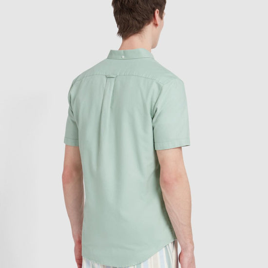 Brewer Short Sleeve Oxford Shirt In Grove Green - RUTHERFORD & Co