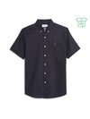 Brewer Short Sleeve Oxford Shirt In Navy - RUTHERFORD & Co
