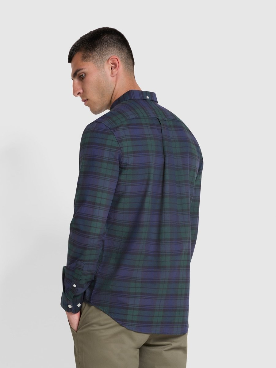 Brewer Slim Fit Check Organic Cotton Oxford Shirt - RUTHERFORD & Co