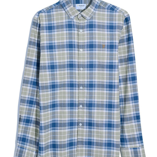 Brewer Slim Fit Check Organic Cotton Oxford Shirt In Hazelnut - RUTHERFORD & Co