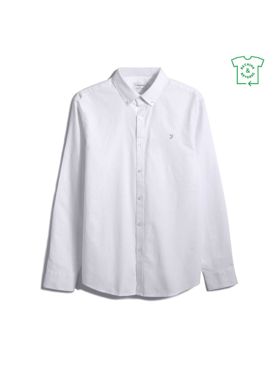Brewer Slim Fit Organic Cotton Oxford Shirt - RUTHERFORD & Co