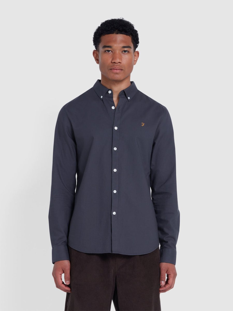 Brewer Slim Fit Organic Cotton Oxford Shirt - RUTHERFORD & Co