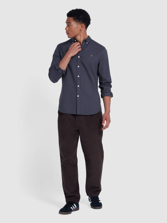 Brewer Slim Fit Organic Cotton Oxford Shirt - RUTHERFORD & Co
