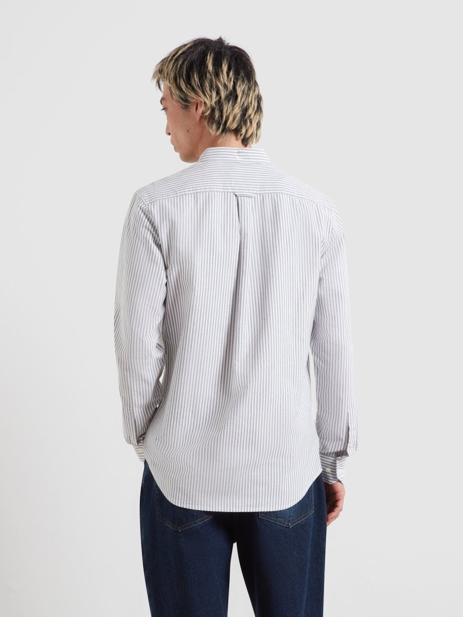 Brewer Striped Oxford Shirt In Rosemary - RUTHERFORD & Co