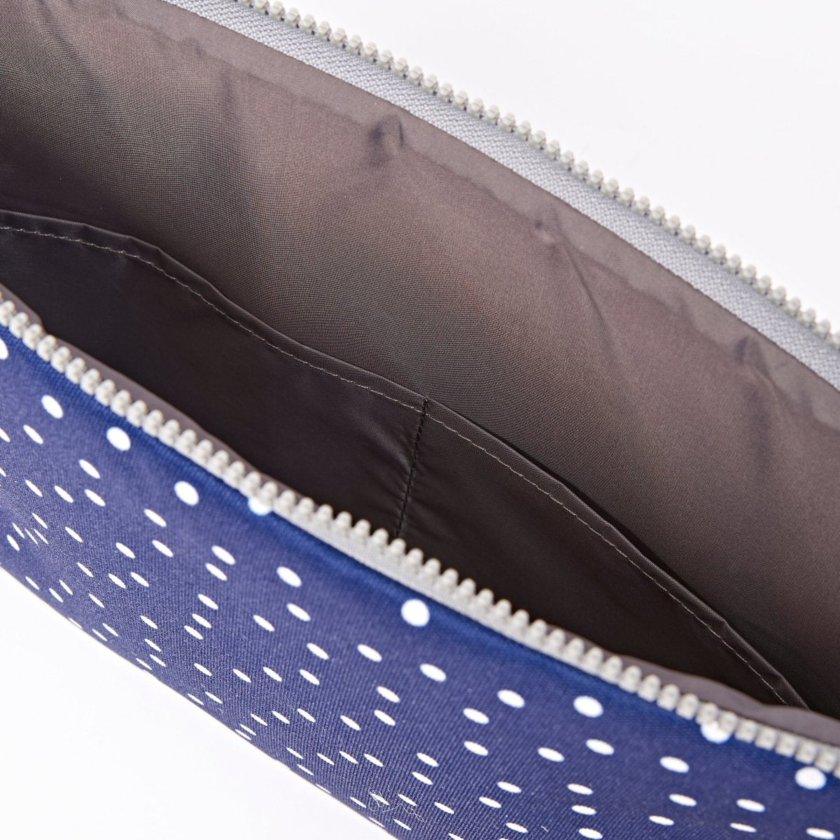 Brick Lane Laptop Sleeve in Navy Polka Dot - RUTHERFORD & Co
