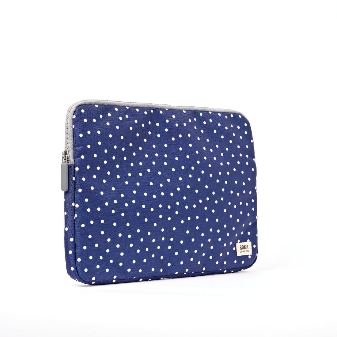 Brick Lane Laptop Sleeve in Navy Polka Dot - RUTHERFORD & Co
