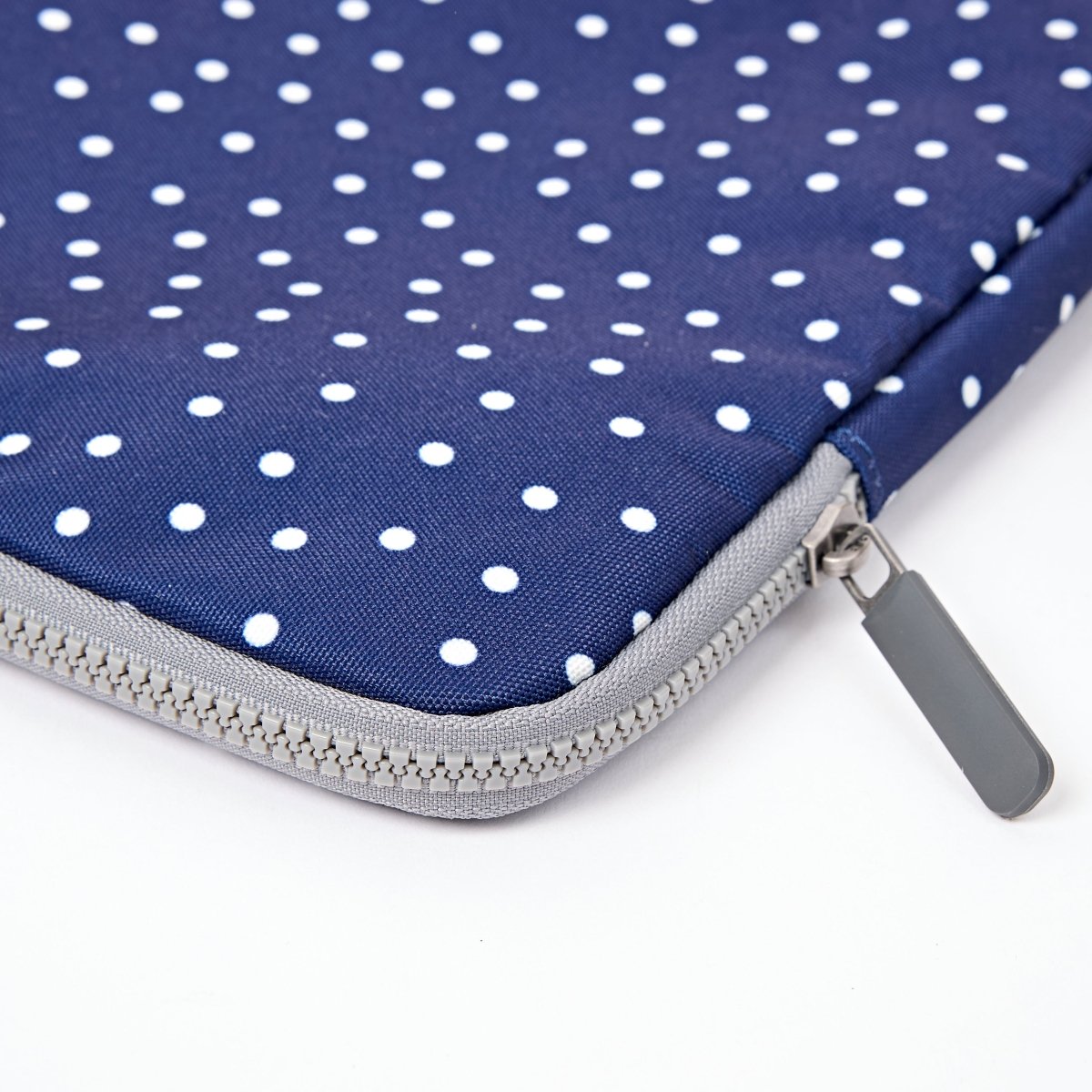 Brick Lane Laptop Sleeve in Navy Polka Dot - RUTHERFORD & Co