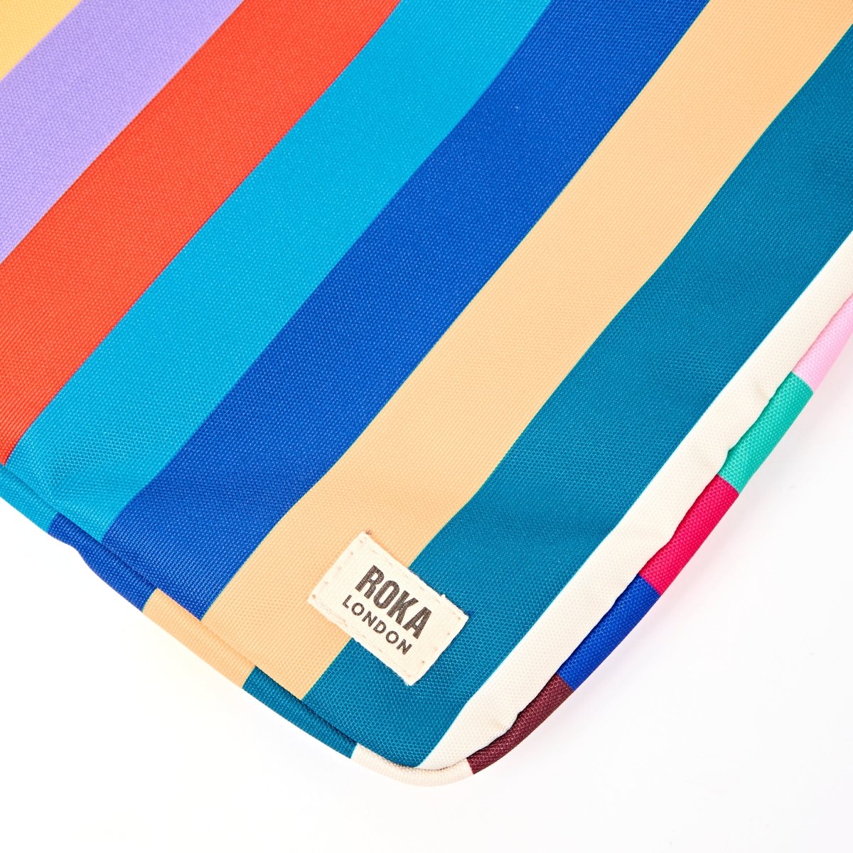 Brick Lane Laptop Sleeve in Wide Multi Stripe - RUTHERFORD & Co
