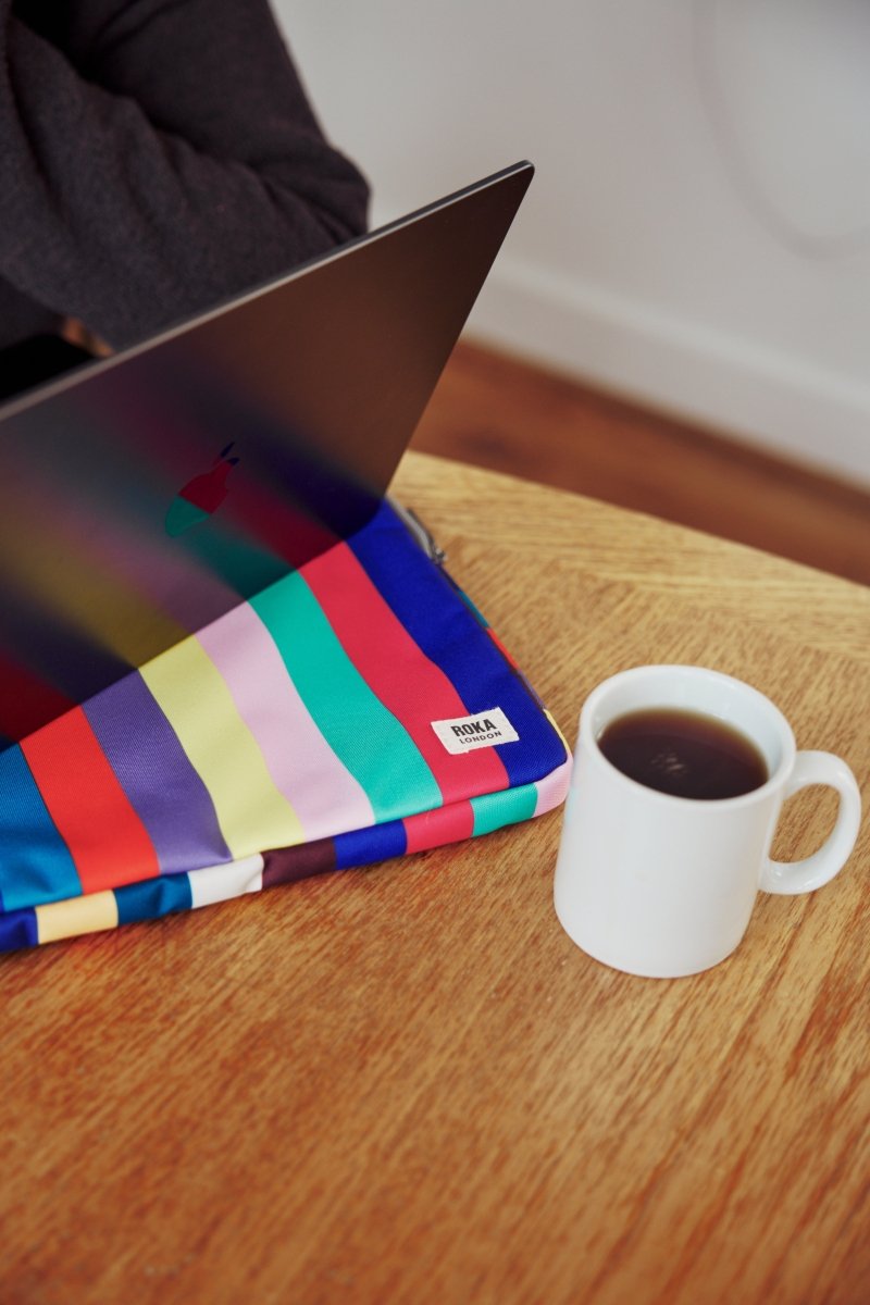 Brick Lane Laptop Sleeve in Wide Multi Stripe - RUTHERFORD & Co