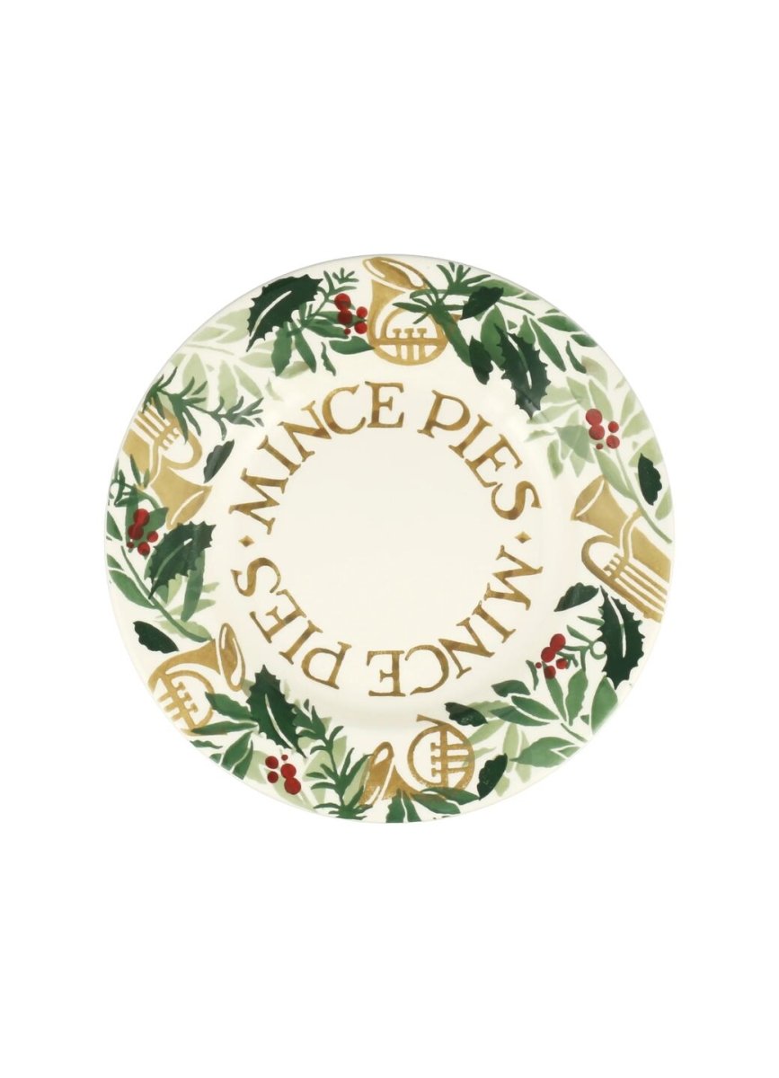 Bring In The Green Mince Pies Medium Dinner Plate, 8.5 Inch - RUTHERFORD & Co