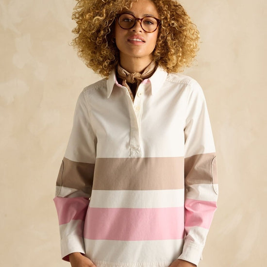Brinley Tan/Pink Deck Shirt - RUTHERFORD & Co