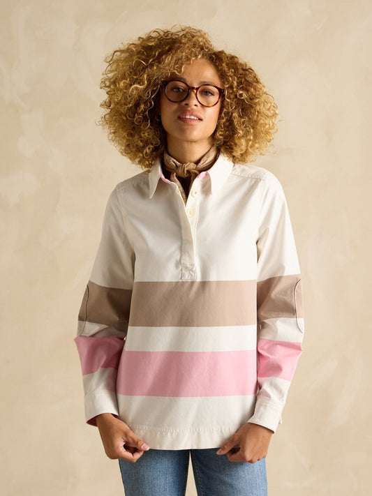 Brinley Tan/Pink Deck Shirt - RUTHERFORD & Co