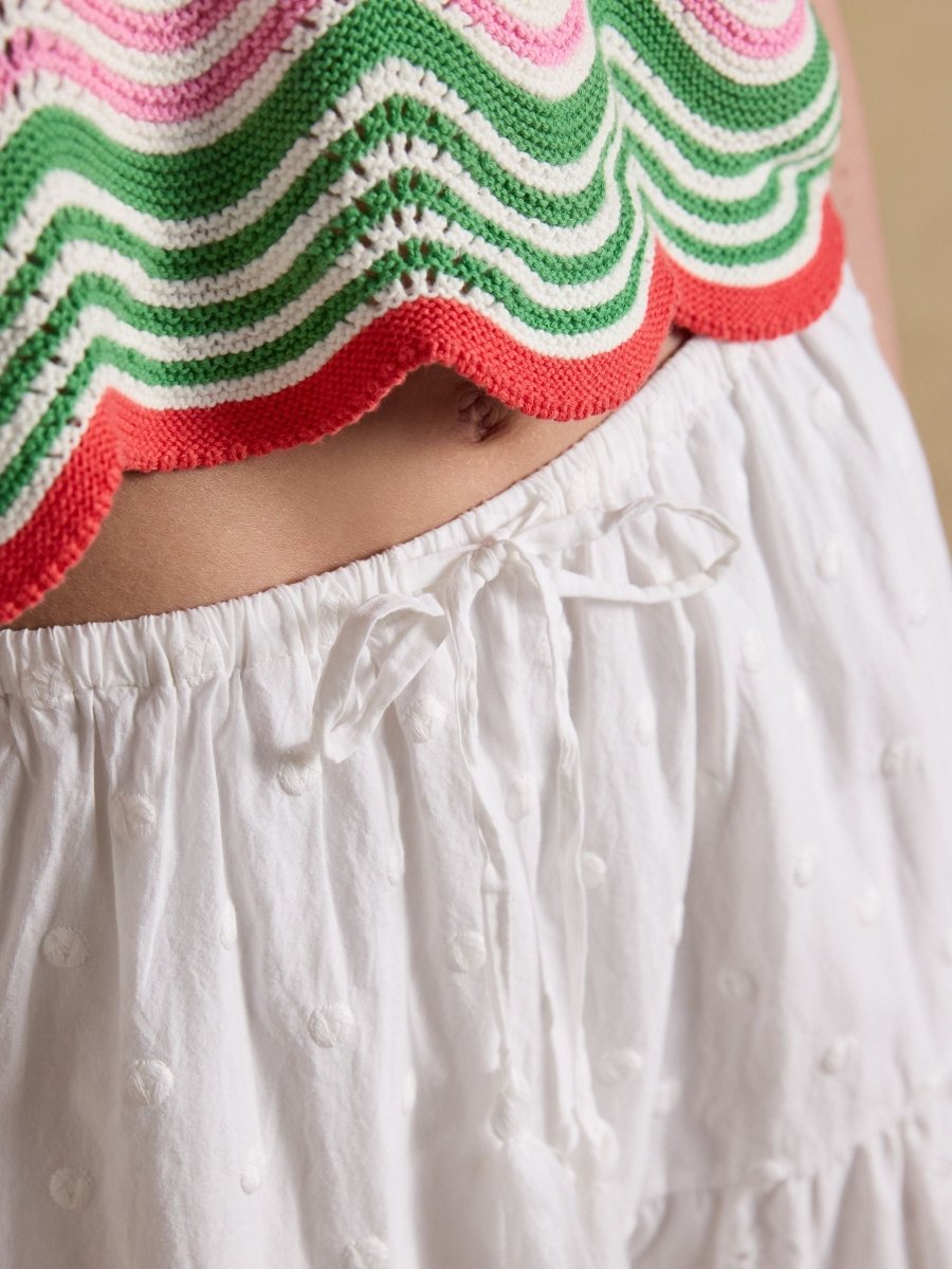 Broderie Tiered White Maxi Skirt - RUTHERFORD & Co