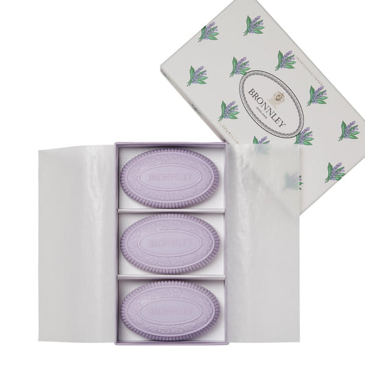 Bronnley Lavender Soap - Boxed 3 x 100g - RUTHERFORD & Co