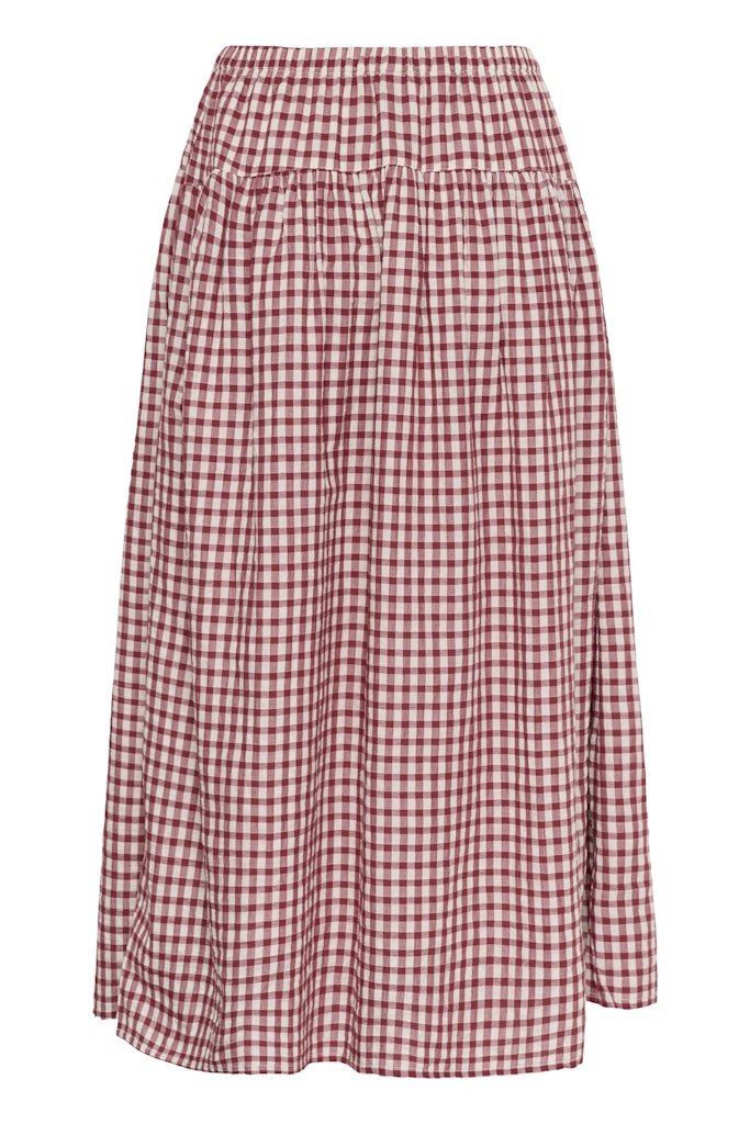 BrunhildPW Skirt - Burnt Russet Check - RUTHERFORD & Co