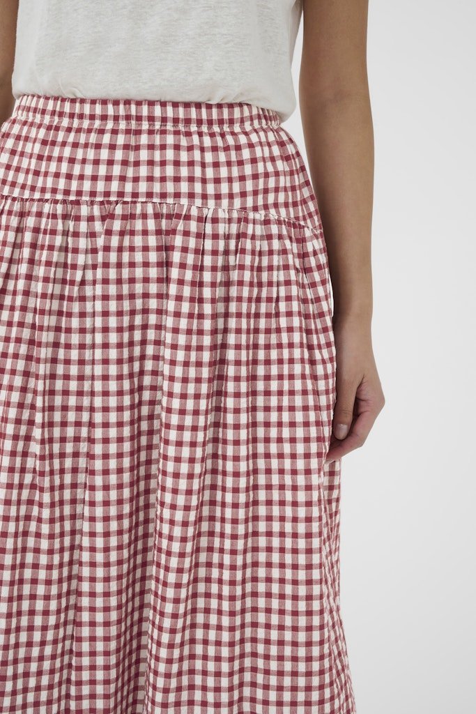 BrunhildPW Skirt - Burnt Russet Check - RUTHERFORD & Co