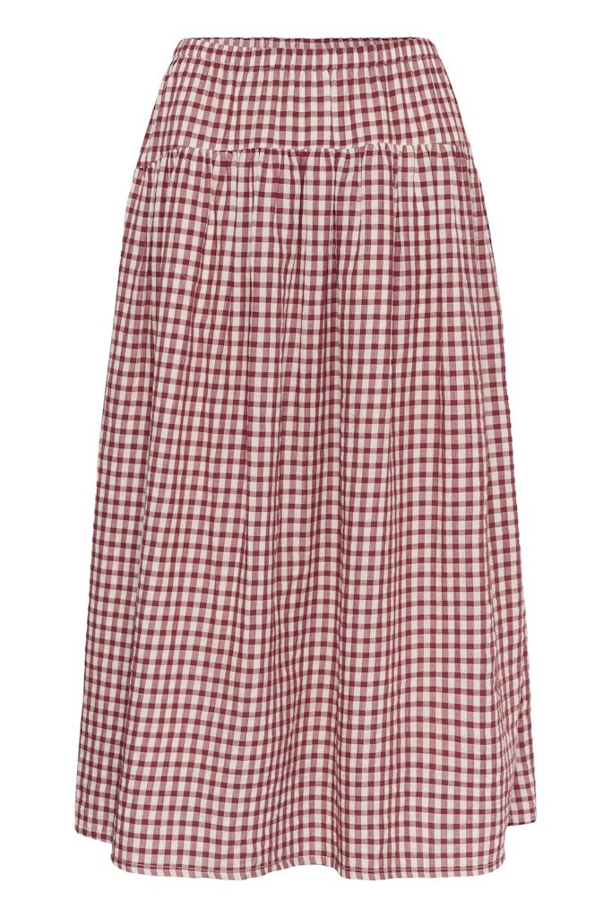 BrunhildPW Skirt - Burnt Russet Check - RUTHERFORD & Co