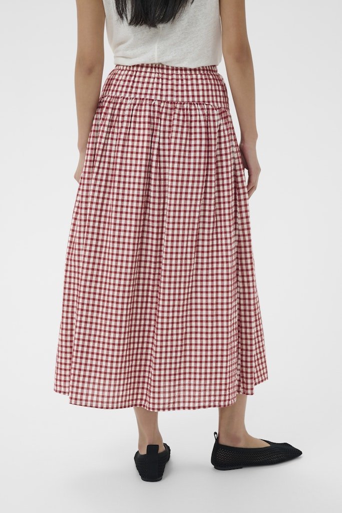 BrunhildPW Skirt - Burnt Russet Check - RUTHERFORD & Co