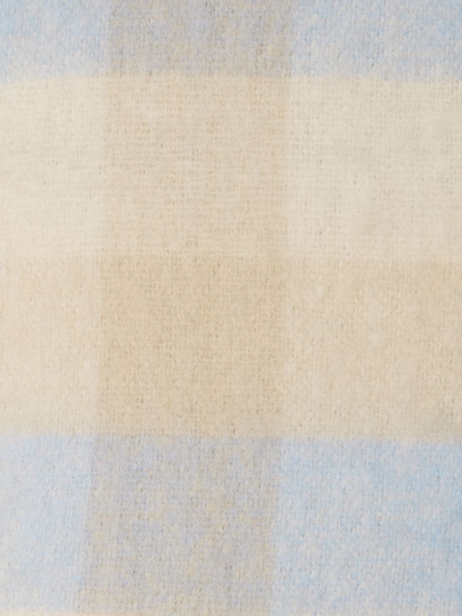 Brushed Scarf - Blue/Ecru Gingham - RUTHERFORD & Co