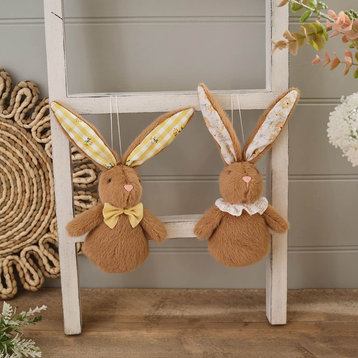 Bunny Hops Plush Ditsy Trim Bunny - RUTHERFORD & Co