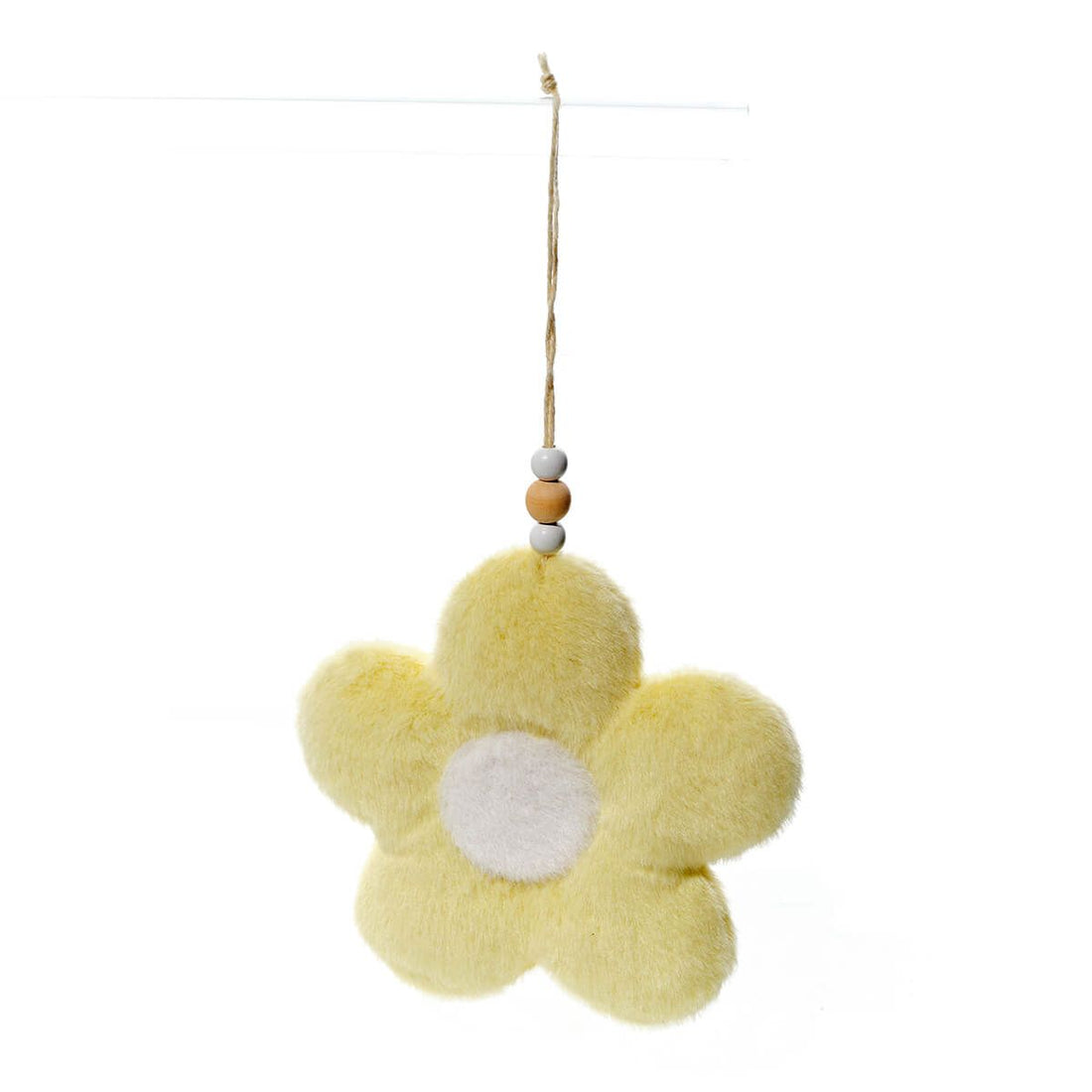 Bunny Hops Plush Furry Flower Hanger Yellow and White - RUTHERFORD & Co