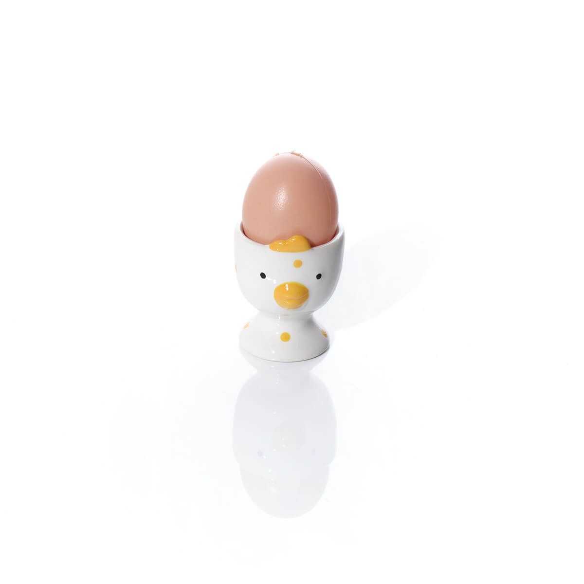 Bunny Hops Spotty Novelty Chicken Shape Ceramic Egg Cup - RUTHERFORD & Co