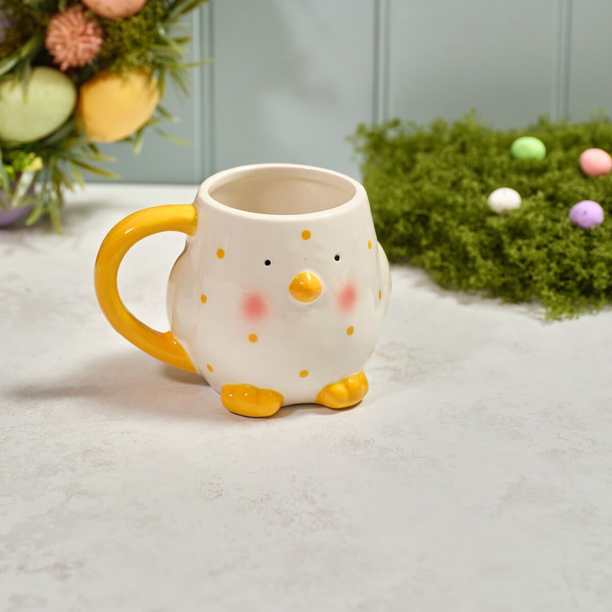 Bunny Hops Spotty Novelty Chicken Shape Ceramic Mug - RUTHERFORD & Co
