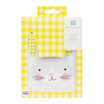 Bunny Shaped Paper Napkins - 20 Pack - RUTHERFORD & Co