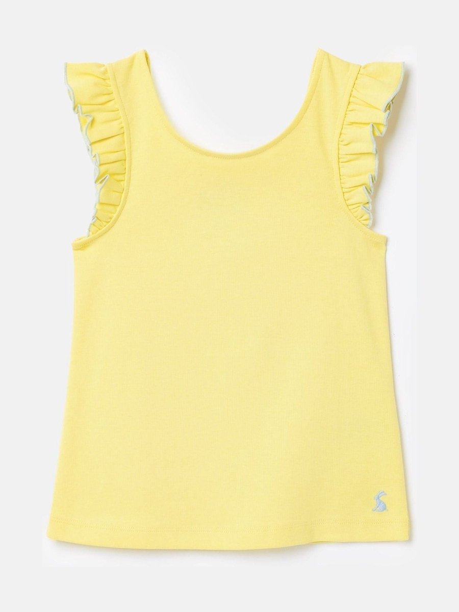 Butterfly Yellow Frill Sleeve Jersey Vest - RUTHERFORD & Co