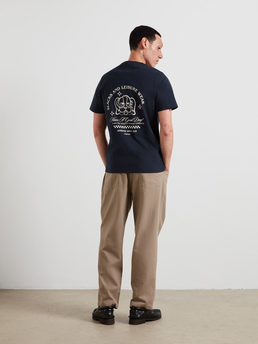 Byron Graphic T-Shirt In True Navy - RUTHERFORD & Co