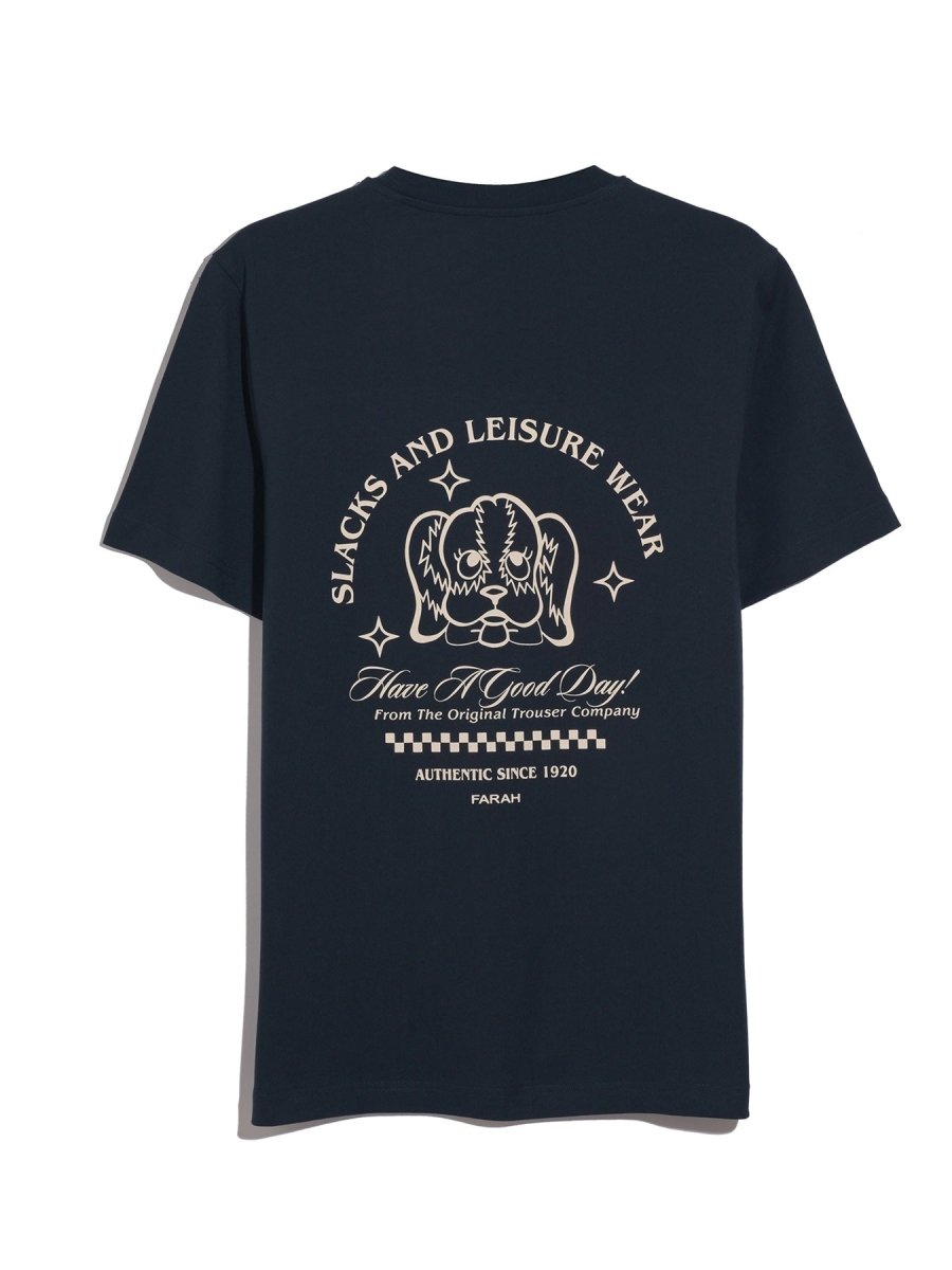 Byron Graphic T-Shirt In True Navy - RUTHERFORD & Co