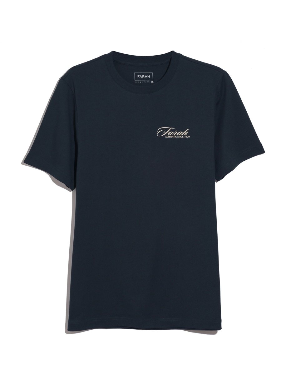 Byron Graphic T-Shirt In True Navy - RUTHERFORD & Co